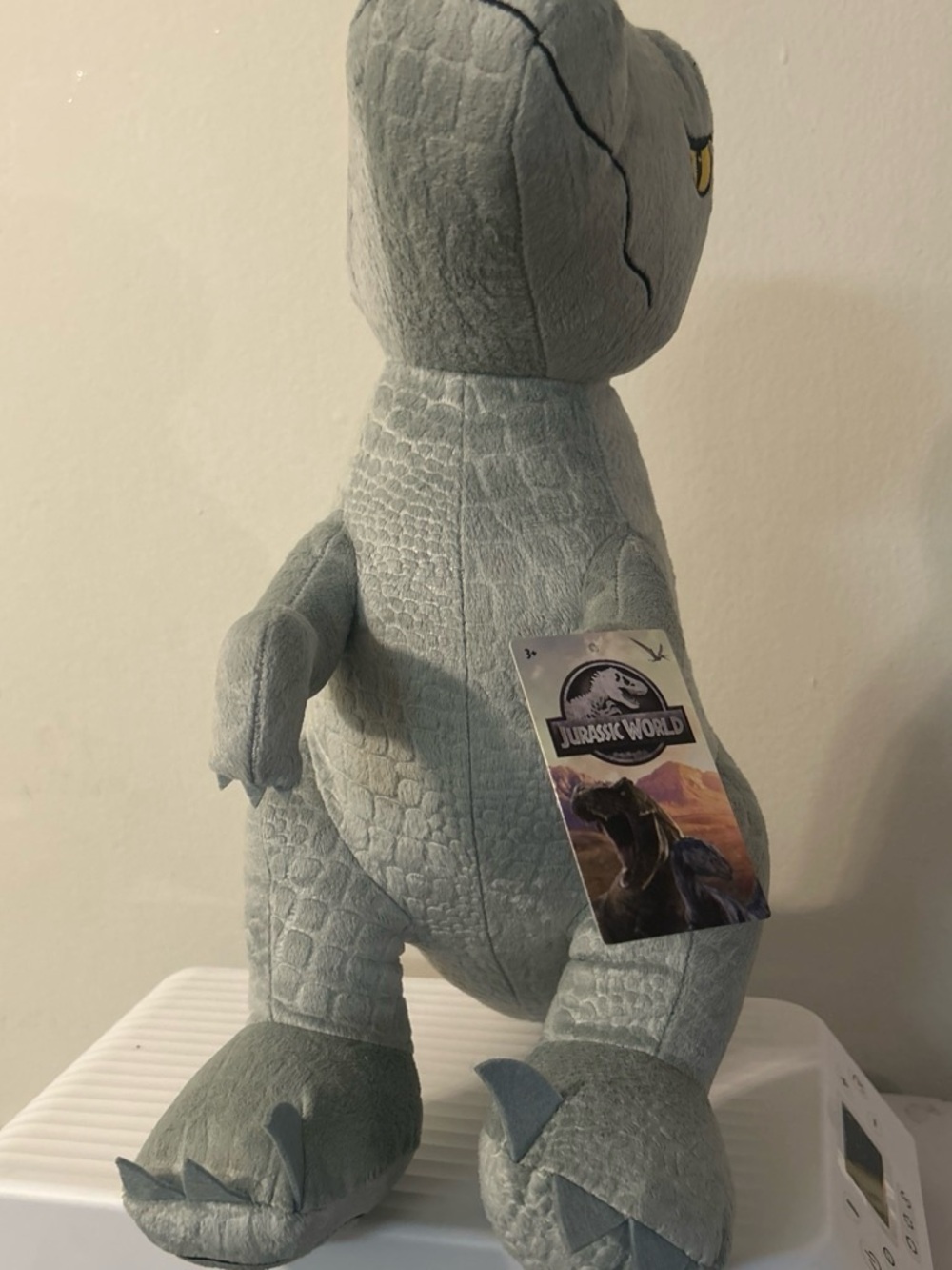 Jurassic World Extra Large Plush  gray Blue, 16-inch Dinosaur  Stuffed Animal